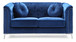 Elegant Contemporary Upholstered Loveseat - Navy Blue