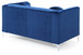 Elegant Contemporary Upholstered Loveseat - Navy Blue