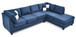 Malone - Sectional - Navy Blue