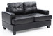 Stylish Transitional Loveseat For Two - Black