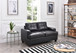 Stylish Transitional Loveseat For Two - Black