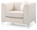 Contemporary Sloped Armchair - Ivory