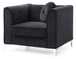 Sleek Modern Sloped Armchair - Black