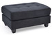 Sleek Contemporary Upholstered Ottoman - Black