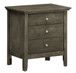 3 Drawer Nightstand - Gray