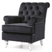 Elegant Round Arm Traditional Chair - Black