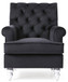 Elegant Round Arm Traditional Chair - Black