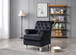 Elegant Round Arm Traditional Chair - Black