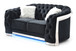 Loveseat With Flared Arms - Black