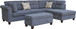 Diego - Sectional Sofa With Right Facing Chaise, Storage Ottoman, And 2 Accent Pillows - Gray