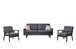 Bahamas - Sofa And 2 Chairs With 2 Throw Pillows - Dark Gray