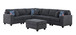 Cooper - 7 Piece Reversible L-Shape Sectional Sofa & Comfort Ottoman, And Cupholder - Stone Gray