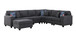 Cooper - 7 Piece Reversible L-Shape Sectional Sofa & Comfort Ottoman, And Cupholder - Stone Gray