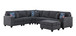 Cooper - 7 Piece Reversible L-Shape Sectional Sofa & Comfort Ottoman, And Cupholder - Stone Gray