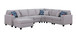 Cooper - 7 Piece Reversible L-Shape Sectional Sofa With Ottoman And Cupholder - Light Gray