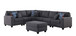 Cooper - 7 Piece Reversible L-Shape Sectional Sofa With Ottoman And Cupholder - Dark Gray