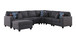 Cooper - 7 Piece Reversible L-Shape Sectional Sofa With Ottoman And Cupholder - Dark Gray