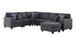 Cooper - 7 Piece Reversible L-Shape Sectional Sofa With Ottoman And Cupholder - Dark Gray