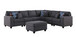 Cooper - 7 Piece Reversible L-Shape Sectional Sofa With Ottoman And Cupholder - Dark Gray