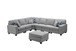Casanova - 7 Piece Modular L-Shape Sectional Sofa With Ottoman - Light Gray