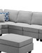 Casanova - 7 Piece Modular L-Shape Sectional Sofa With Ottoman - Light Gray