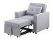 Zoey - Convertible Sleeper Chair With Side Pocket - Light Gray