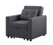 Zoey - Convertible Sleeper Chair With Side Pocket - Dark Gray