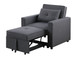 Zoey - Convertible Sleeper Chair With Side Pocket - Dark Gray