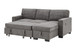 Estelle - Reversible Sleeper Sectional With Storage Chaise Drop-Down Table 2 Cup Holders And 2 USB Ports - Dark Gray