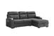 Kaden - Sleeper Sectional Sofa Chaise With Storage Arms And Cupholder - Gray