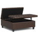 Harrison - Large Square Coffee Table Storage Ottoman - Brown