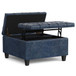 Harrison - Small Square Coffee Table Storage Ottoman - Blue