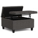 Harrison - Small Square Coffee Table Storage Ottoman - Ebony