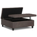 Harrison - Large Square Coffee Table Storage Ottoman - Distressed Brown