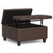 Harrison - Small Square Coffee Table Storage Ottoman - Brown