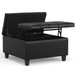 Harrison - Small Square Coffee Table Storage Ottoman - Black