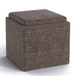 Rockwood - Cube Storage Ottoman With Tray - Mink Brown