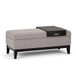 Oregon - Storage Ottoman Bench With Tray - Cloud Gray