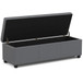 Avalon - Extra Large Storage Ottoman Bench - Stone Gray