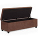 Avalon - Extra Large Storage Ottoman Bench - Distressed Saddle Brown