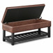 Cosmopolitan - Storage Ottoman Bench With Open Bottom - Distressed Saddle Brown