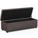 Avalon - Extra Large Storage Ottoman Bench - Distressed Brown
