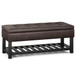 Cosmopolitan - Storage Ottoman Bench With Open Bottom - Distressed Brown