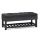 Cosmopolitan - Storage Ottoman Bench With Open Bottom - Distressed Black