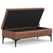 Rebecca - Large Coffee Table Storage Ottoman With Lift Up Lid - Brown