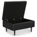 Shay - Mid Century Small Coffee Table Storage Ottoman - Distressed Black