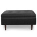 Shay - Mid Century Large Square Coffee Table Storage Ottoman - Distressed Black