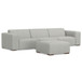 Rex - 3 Seater Sofa And Ottoman - Gray