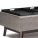Owen - Tray Top Small Coffee Table Storage Ottoman - Distressed Gray