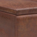 Owen - Tray Top Small Coffee Table Storage Ottoman - Distressed Saddle Brown